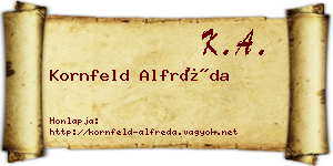 Kornfeld Alfréda névjegykártya